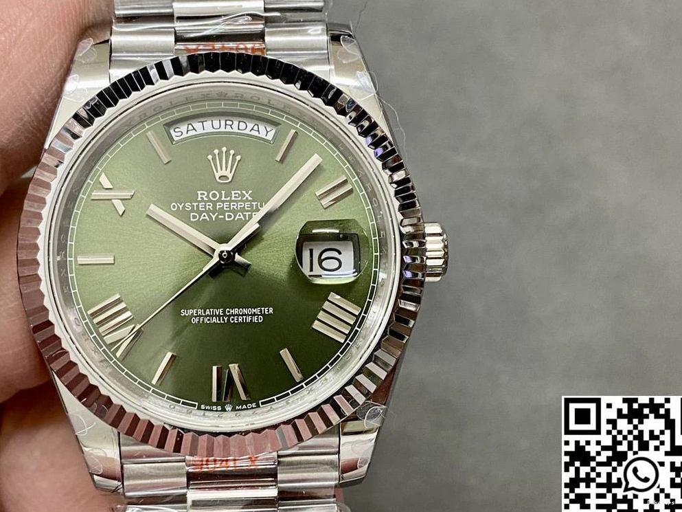 Date Steel Factory v5 Tungsten Day Rolex QF Green Dial M228239-0033 1121